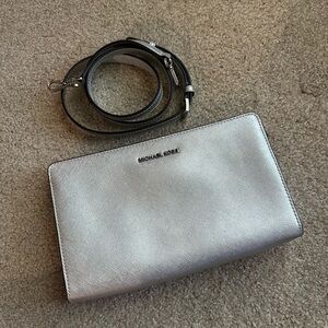 Michael Kors Metallic Silver Crossbody